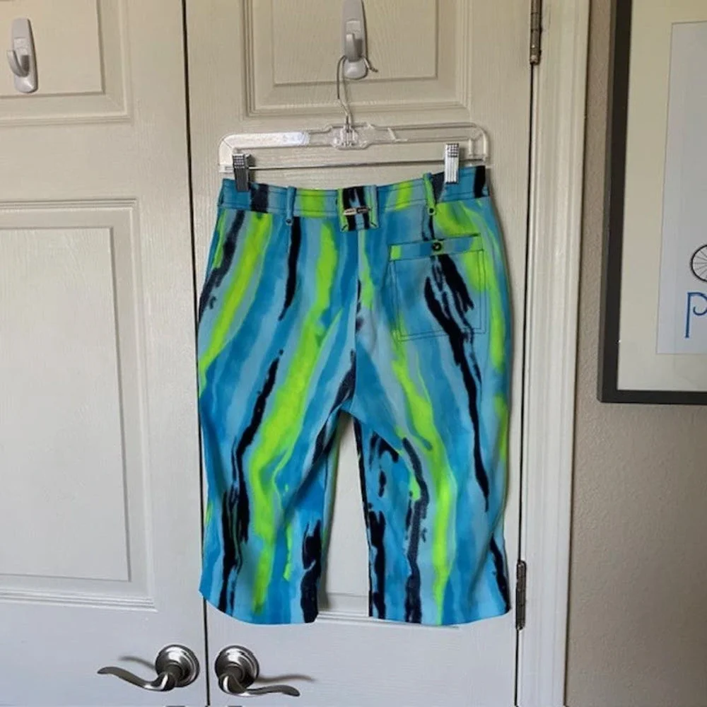 Jamie Sadock Golf Crop Pants Cloud 9 Multi-Color Neon Green Women's Size 2‎